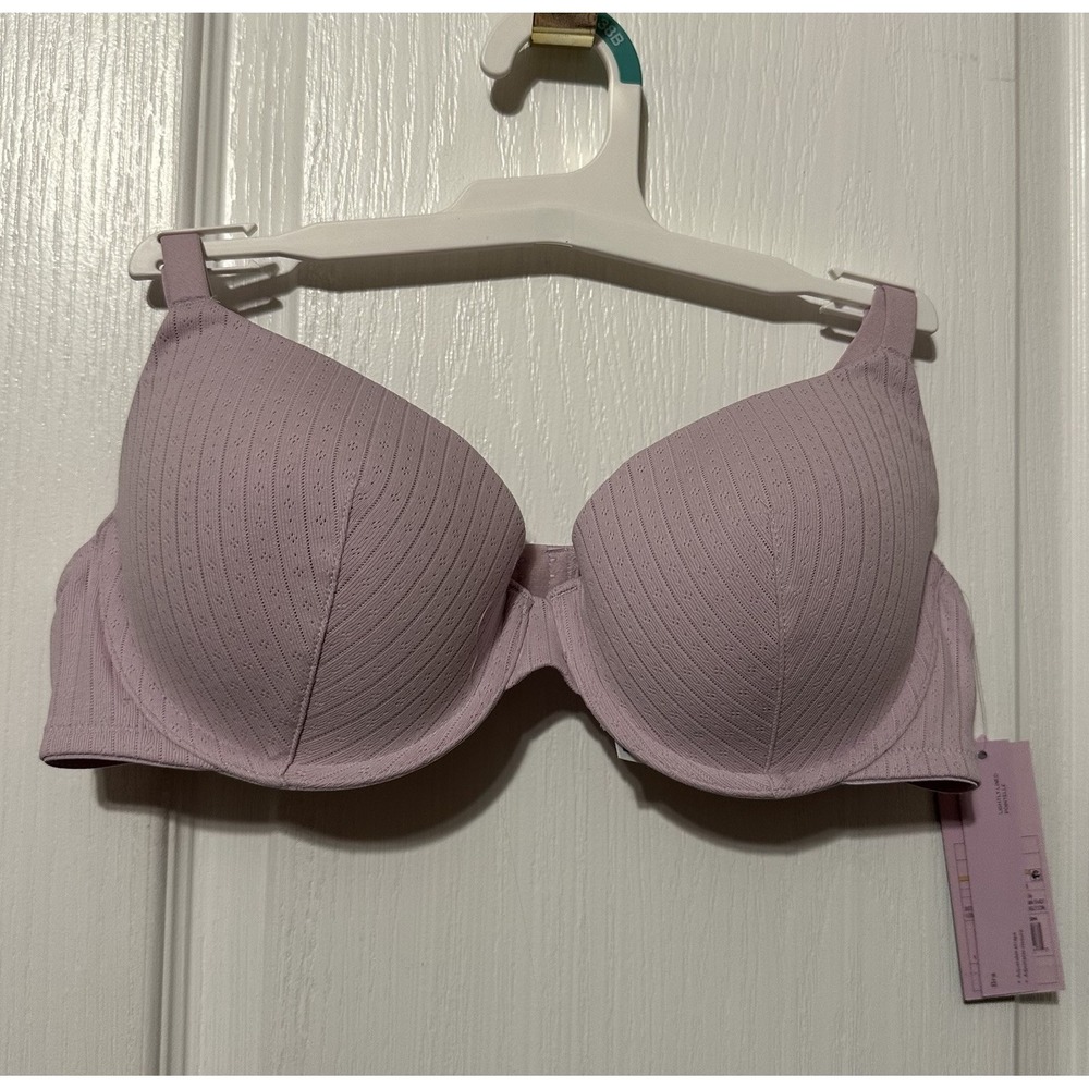 Wild Fable Women's Lightly Lined Pointelle Bra Adjustable Strap Lilac Purple 38B